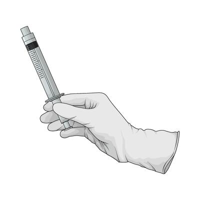 doctor's hand holding an injection