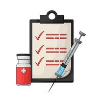 syringe and Vaccination Checklist illustration vector