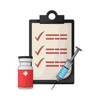 illustration of syringe and Vaccination Checklist vector