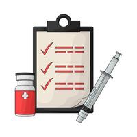 syringe and Vaccination Checklist vector