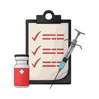 illustration of syringe with Vaccination Checklist vector