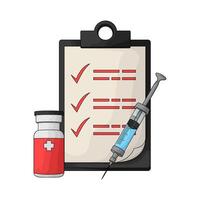 syringe with Vaccination Checklist vector
