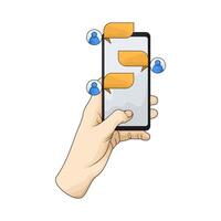 Dialog Chat Box on smartphone vector