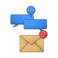 illustration of two new unread messages vector