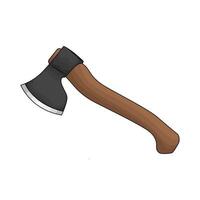 illustration of sharp axe and wood handle vector