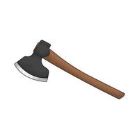 sharp axe and wood handle illustration vector