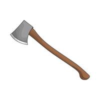 sharp axe with wood handle vector