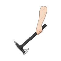 illustration of black axe on hand vector