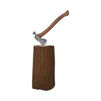 trunk with axe vector