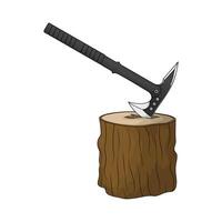 trunk and axe illustration vector