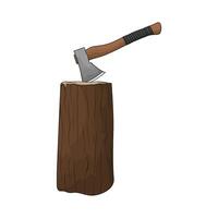 illustration of trunk and axe vector