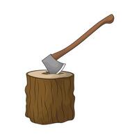 illustration of trunk with axe vector