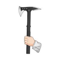 powerful black axe illustration vector