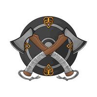 shield and crossed axe vector
