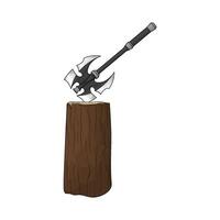 axe and tree trunk vector