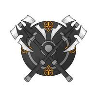 shield with crossed axe vector