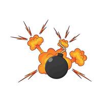 Old bomb starting to explode illustration vector