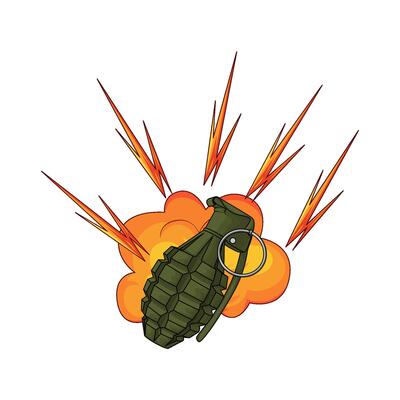 grenade bomb with explosion