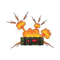 illustration of Old bomb starting to explode vector