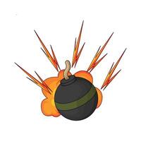 Old bomb starting to explode vector