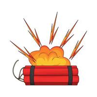 illustration of bomb starting to explode vector