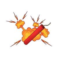 illustration of Dynamite bomb explosion with burning wick vector