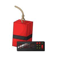 illustration of bomb with timer vector