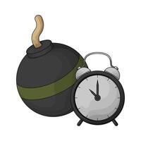 bomb with alarm clock vector