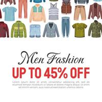 Man Fashion Clothes Banner Design with Sale Offer Template vector