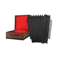 Accordion with accordion hard case vector