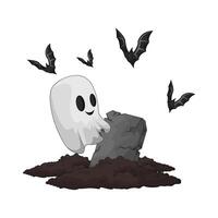 ghost and bats vector