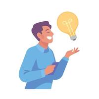 Business Process with Man Have Idea as Lightbulb Illustration vector
