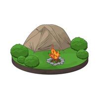 tent with campfire illustration vector