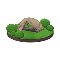 tent with bushes illustration vector