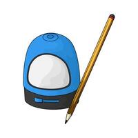 pencil and blue sharpener vector