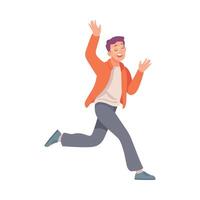 Frightened Man Character Escape and Run Away from Something Illustration vector