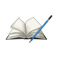 open book with a pencil vector