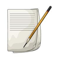 notes paper with pencil vector