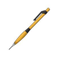 yellow sharpened pencil vector