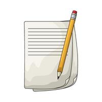 notes paper with pencil illustration vector