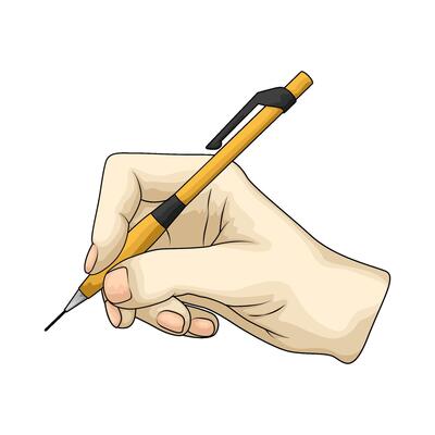 yellow sharpened pencil illustration
