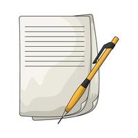 notes paper with yellow pencil vector