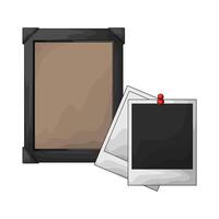 black photo frame with polaroid frame vector