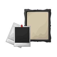 illustration of polaroid frame with photo frame vector