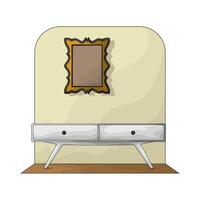 empty photo frame displayed on the wall illustration vector