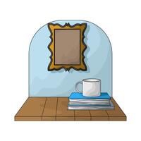 golden photo frame displayed on the wall vector