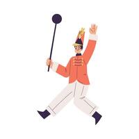 Orchestra with Marching Man Character in Red Uniform Illustration vector