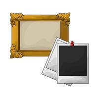 simple photo frame with polaroid frame illustration vector