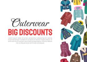 Outerwear Sale Web Banner Design Template vector