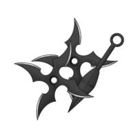 kunai and two shuriken vector
